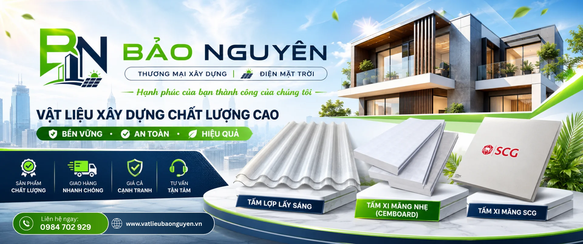 Banner trang chủ Vật Liệu Bảo Nguyên - vật liệu hoàn thiện