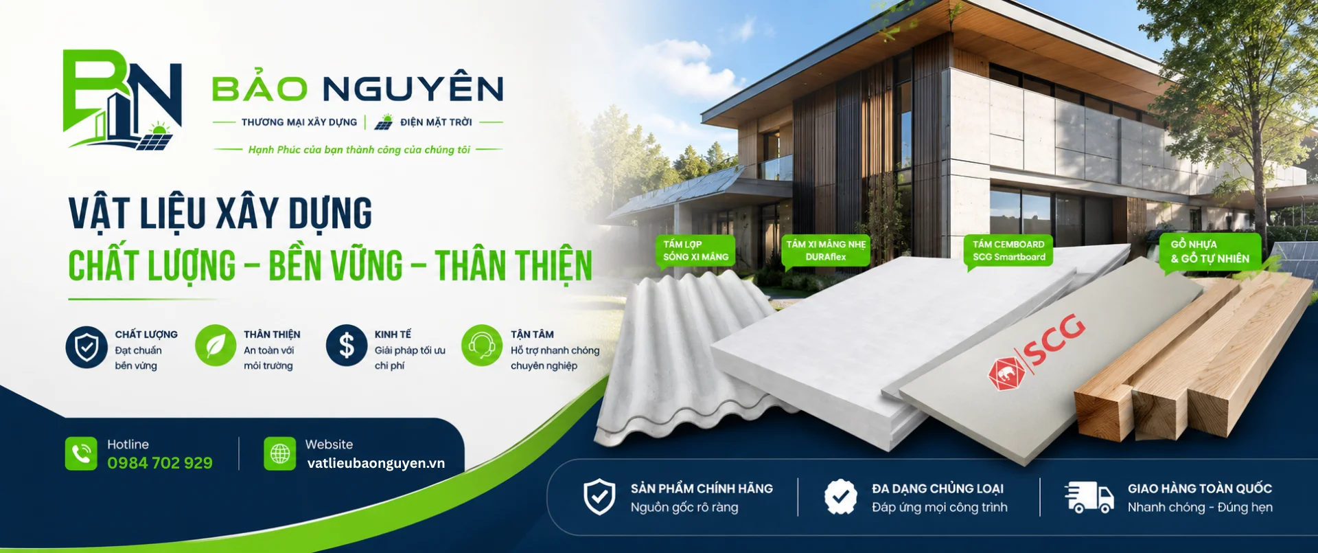 Banner trang chủ Vật Liệu Bảo Nguyên - vật liệu xây dựng nhẹ