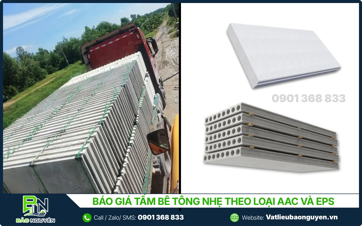 Báo Giá Tấm Bê Tông Nhẹ Theo Loại AAC Và EPS
