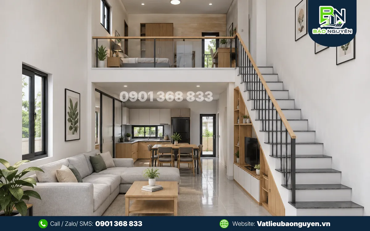 Nhà gác lửng 1 phòng ngủ lớn
