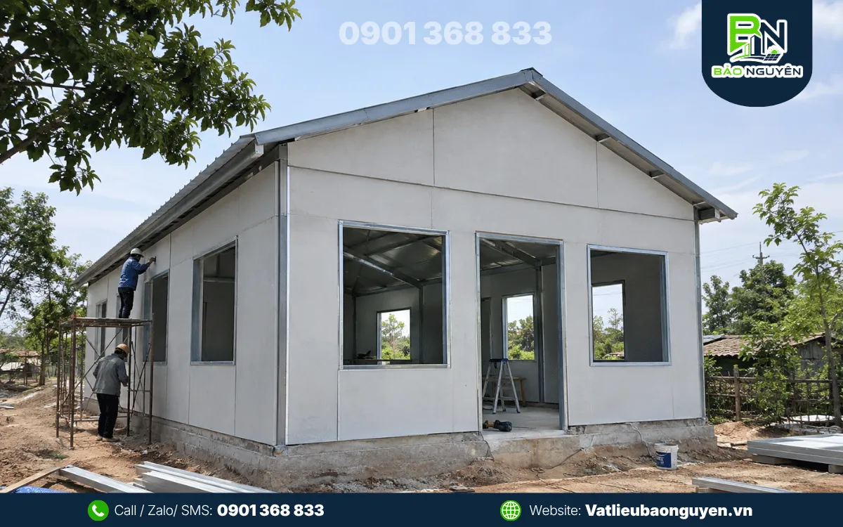 Thi công mẫu nhà lắp ghép miền tây