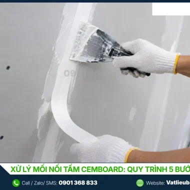 Xử lý mối nối tấm Cemboard: Quy trình 5 bước chống nứt