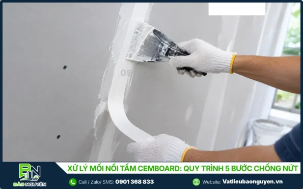 Xử lý mối nối tấm Cemboard- Quy trình 5 bước chống nứt